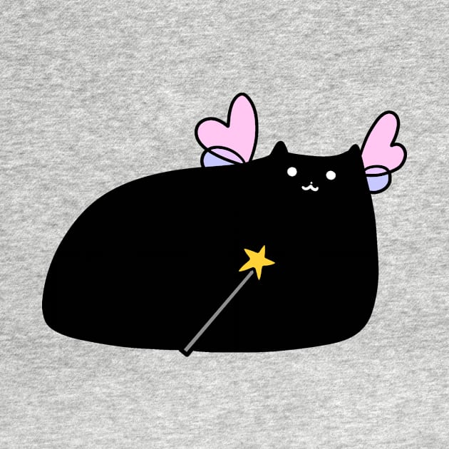 Chubby Black Cat Fairy by saradaboru